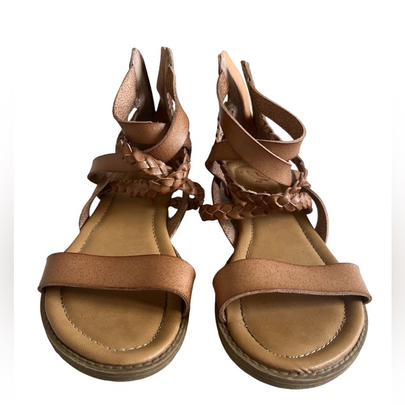 Blowfish Girls Summer Strap Sandal, Light Brown/Dark Tan Color, Size Big Kid 6 - Picture 4 of 15